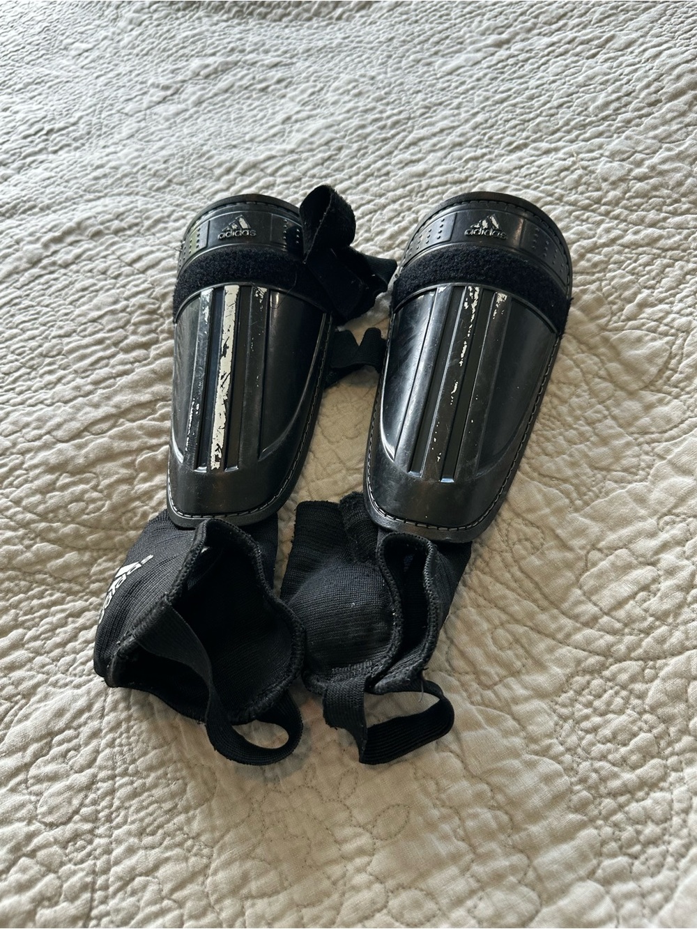 adidas Black Youth Soccer Shin Guards with Ankle Sleeves